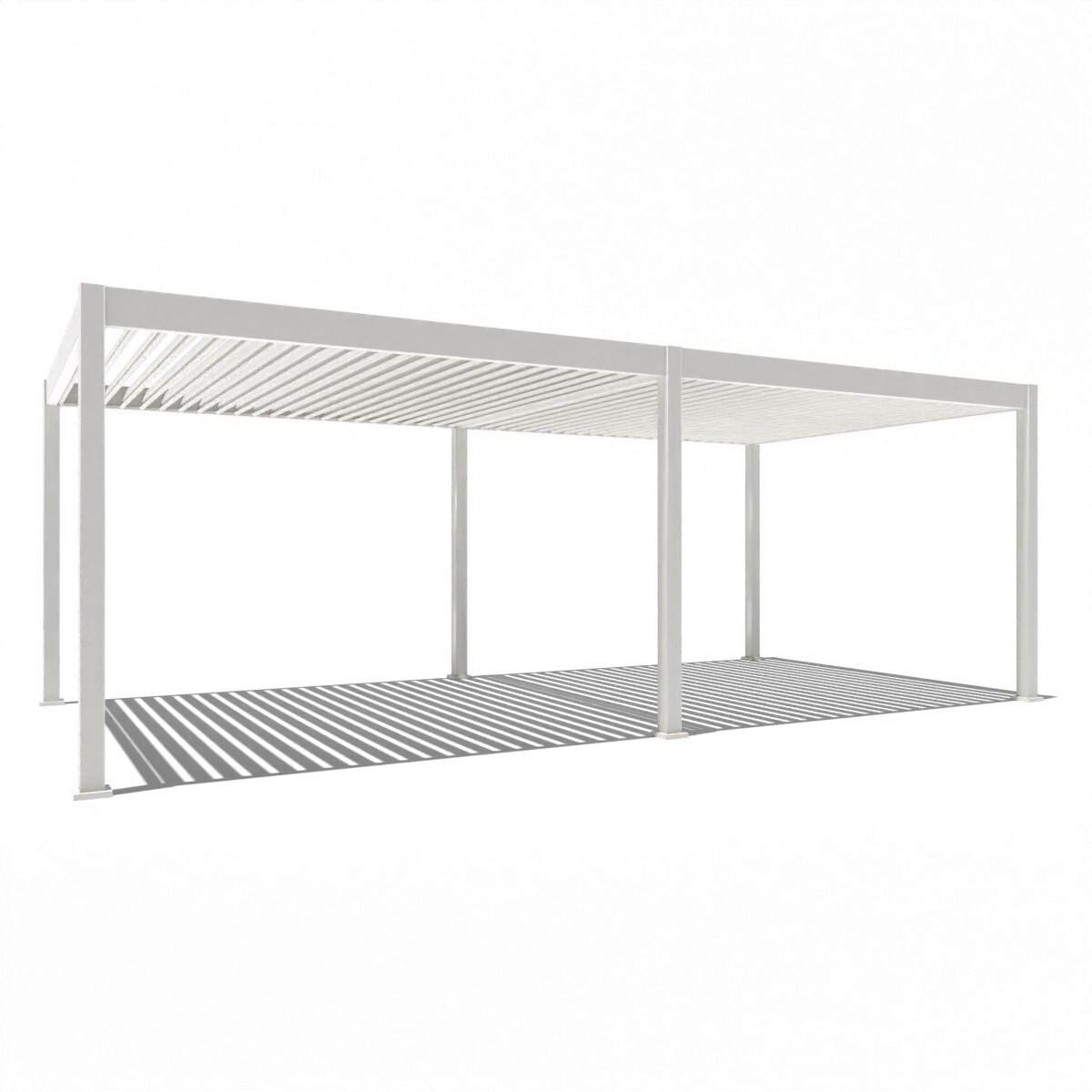 Pergola Delux ca. 720x360 cm Weiß Netzbetrieb - Weiß, Basics, Metall (720/255/360cm) - Gardenson