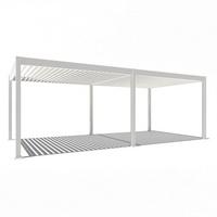 Pergola Delux ca. 720x360 cm Weiß Netzbetrieb - Weiß, Basics, Metall (720/255/360cm) - Gardenson