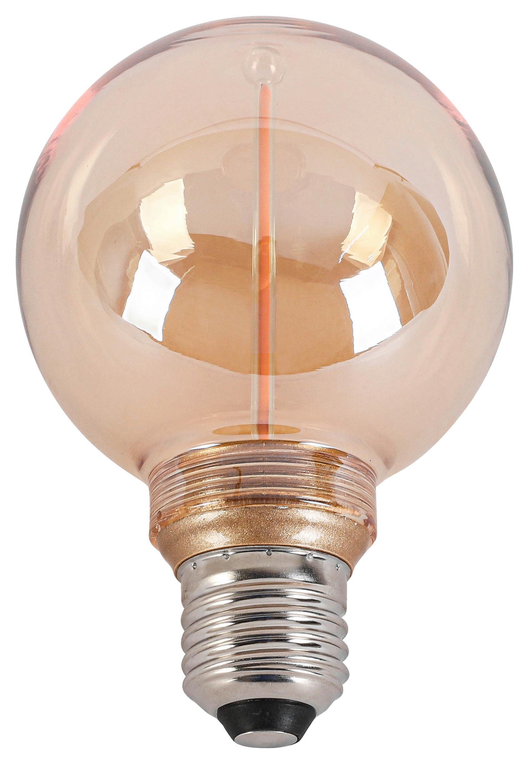 LED-LJUSKÄLLA C82218MM - bärnstensfärgad, Klassisk, metall/glas (8/12,2cm) - Mömax