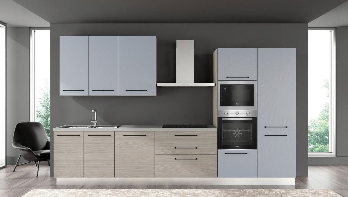 Blok Kuhinja S Aparatima Line 360 - siva/hrast sivi, Konvencionalno, drvo/metal (360/216-240/60cm) - Mömax