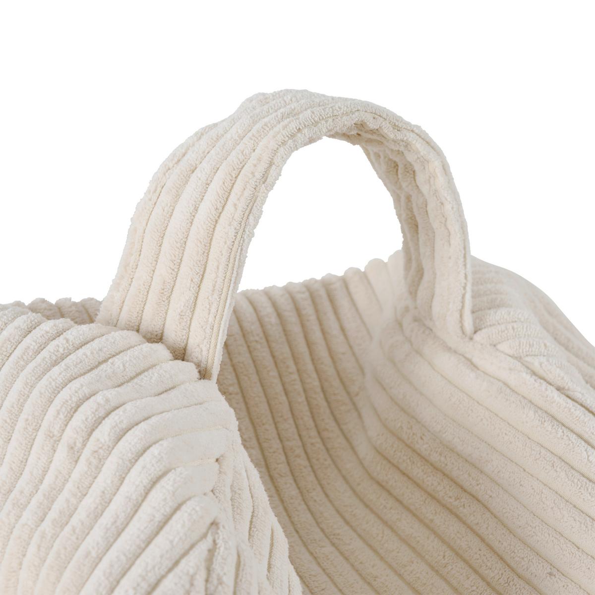 Sitzsack Cord mit Zip ca. 80x85x80 cm Beige - Beige, Trend, Textil (80/85/80cm) - Livetastic