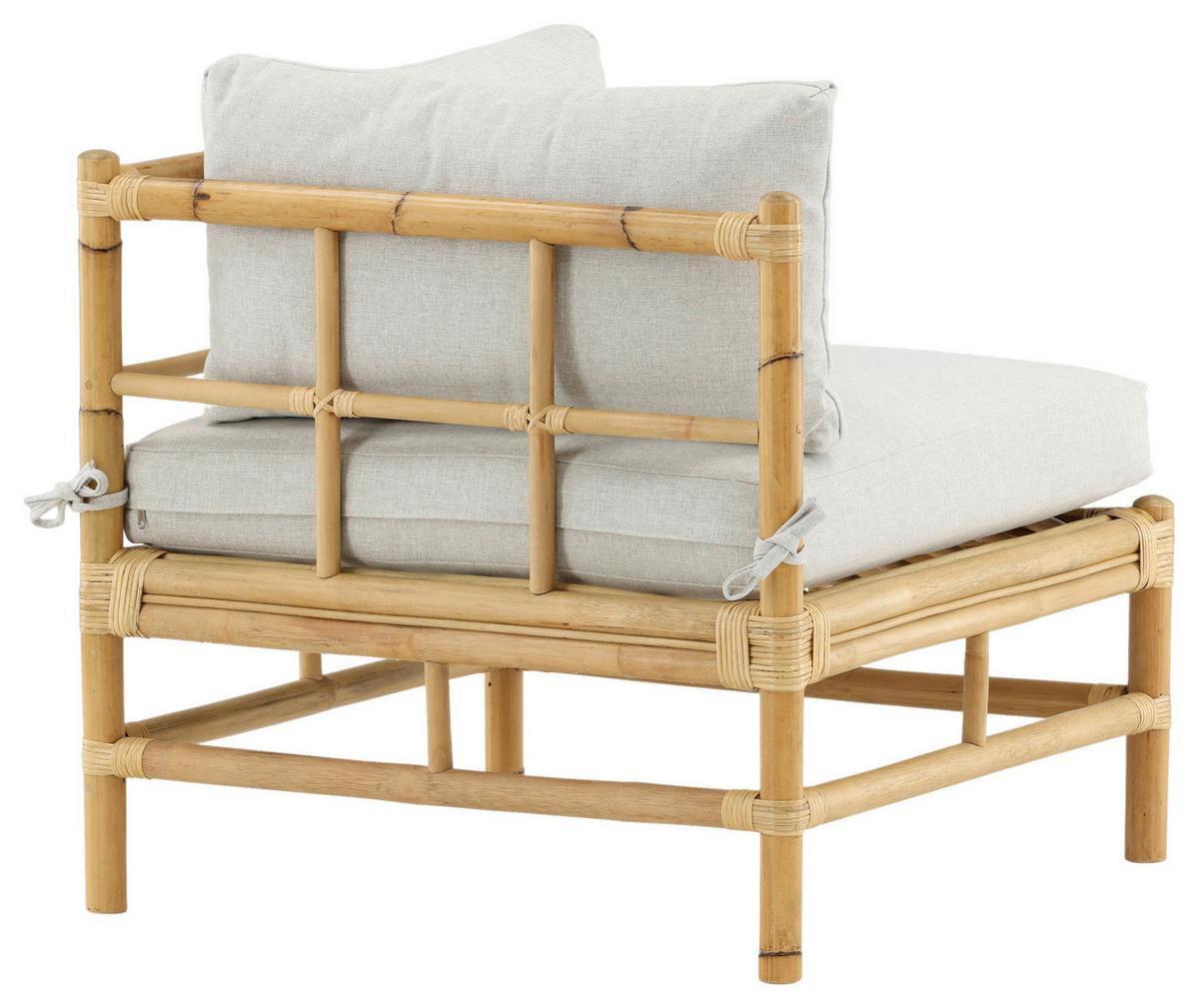 Loungeeckteil Cane Bambus Rattan ca. 75x70 cm - Hellbraun, KONVENTIONELL, Holz/Textil (75/70/74cm) - Gardenson