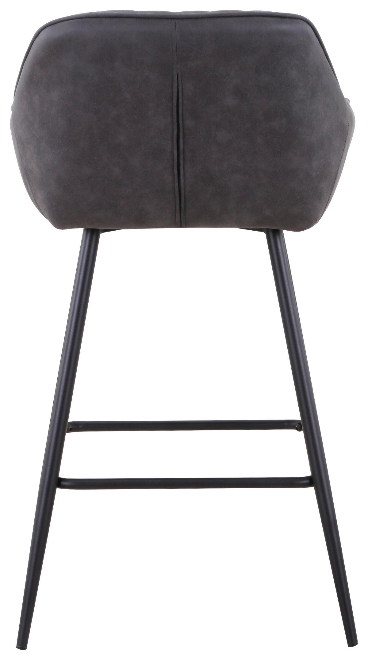 Barski Stol Rom, Siva - temno siva/črna, Moderno, kovina/tekstil (51/96/52cm)