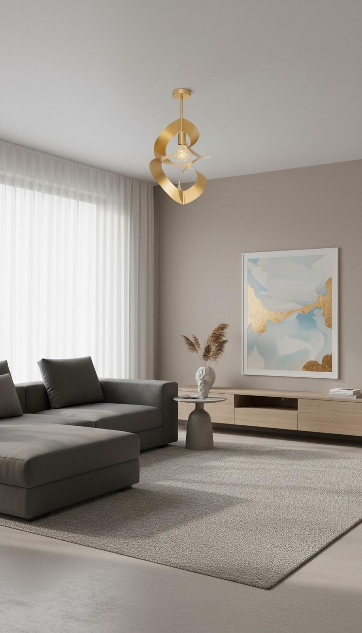 LAMPA SUFITOWA DORISA - kolor złoty, Design, metal (35/60cm) - Collet's Monde