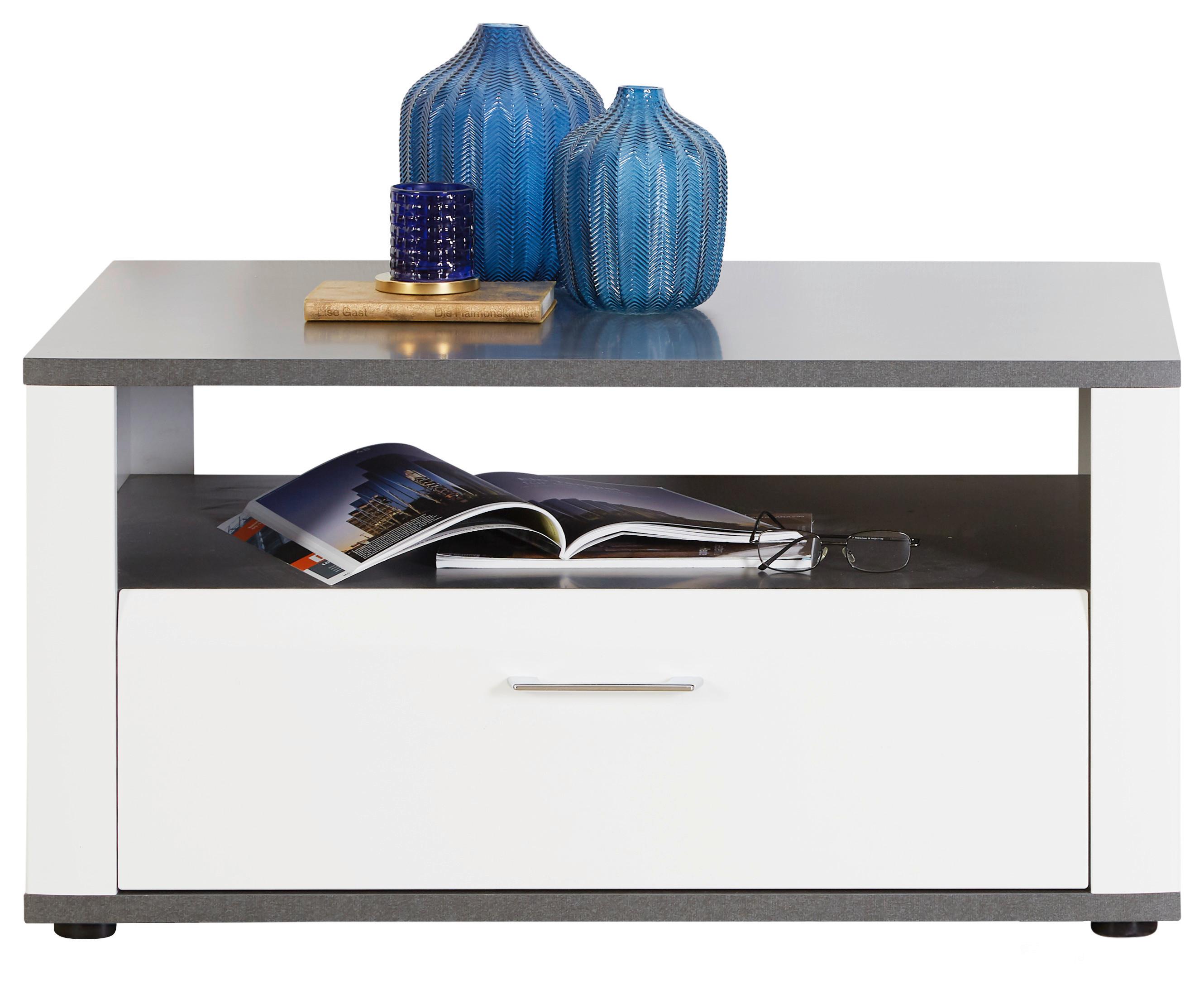 Klubska Miza Alassio, Bela, Barva Grafita - barve kroma/bela, Moderno, kovina/leseni material (90/50/60cm) - Mömax