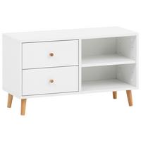 Garderobna Klop Bjarne, Bela - bela/zelena, Design, leseni material/les (78,9/46,5/33cm) - MID.YOU