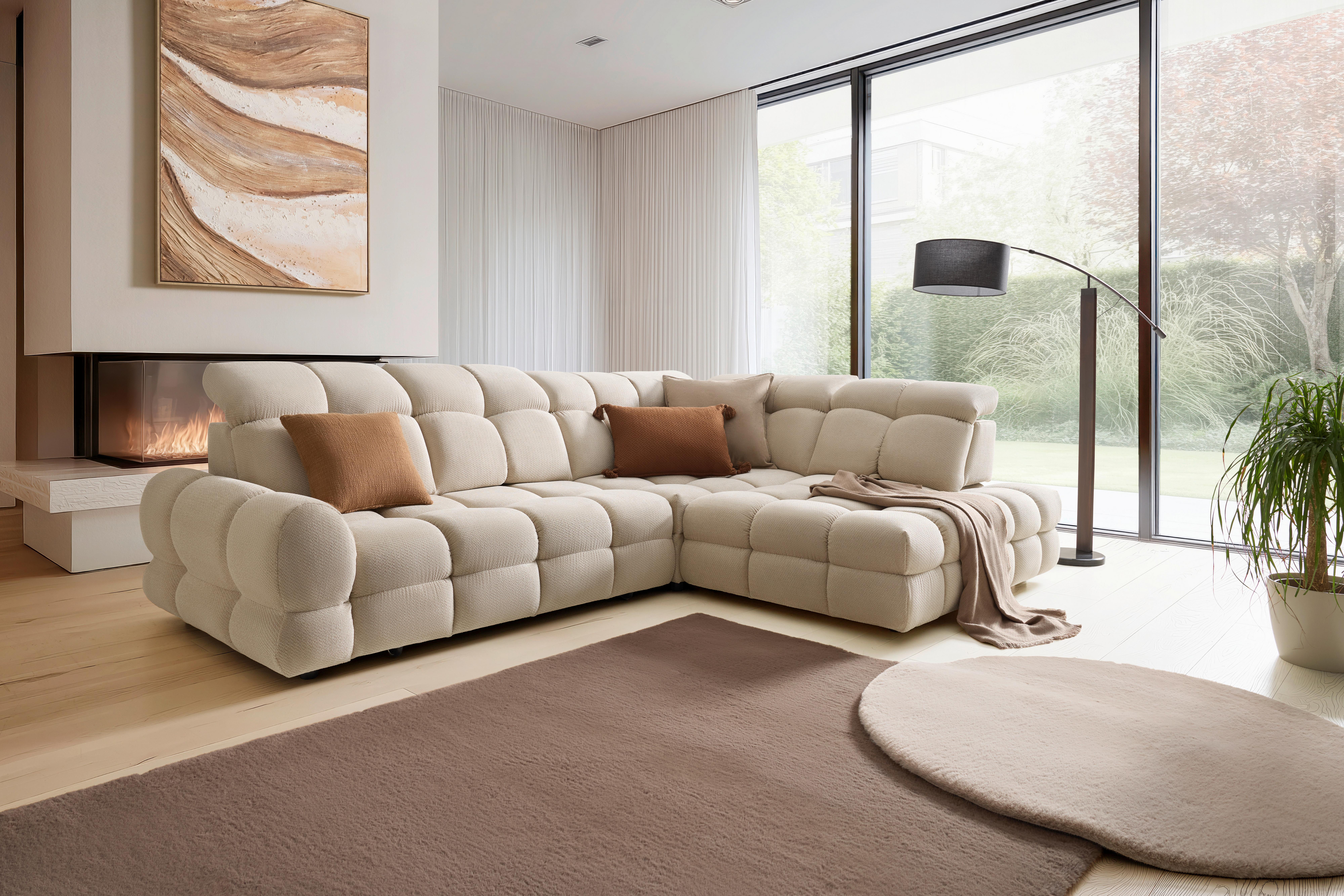 Kutna Garnitura Tollo L - bež/crna, Moderno, drvni materijal/drvo (302/217cm) - Premium Living