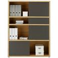 Regal Eichefarben - Eichefarben/Anthrazit, MODERN, Holzwerkstoff/Kunststoff (116,6/156,3/37cm) - Premium Living Regal Eichefarben - Eichefarben/Anthrazit, MODERN, Holzwerkstoff/Kunststoff (116,6/156,3/37cm) - Premium Living