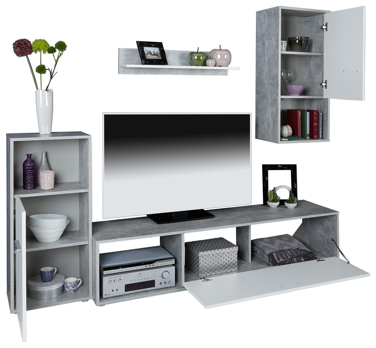 Regal Za Dnevni Boravak Aran - bijela/boje kroma, Moderno, drvni materijal/plastika (221/183,5/40cm) - Best Price