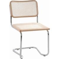 KRZESŁO NA PŁOZIE HOLM.17 - beżowy/kolor naturalny, Design, metal/drewno (46/82/48cm) - Livetastic