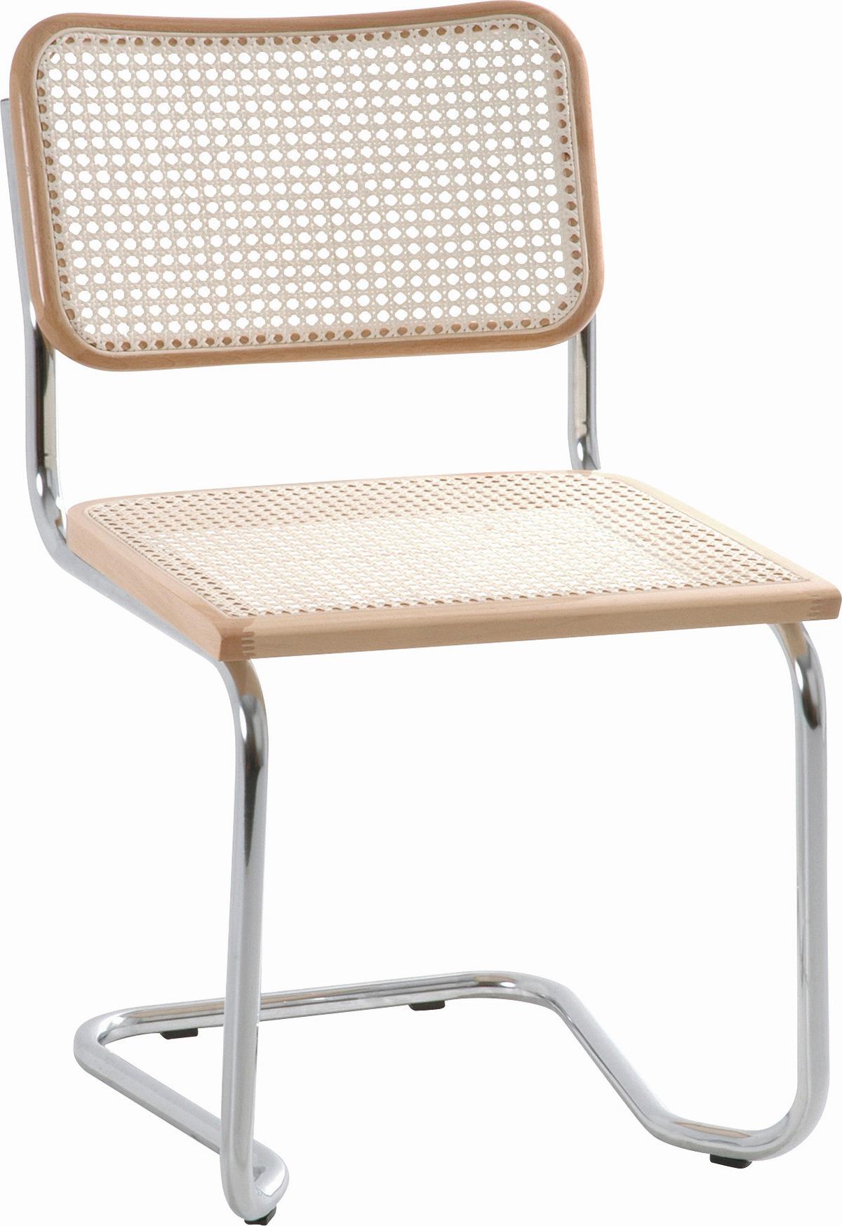KRZESŁO NA PŁOZIE HOLM.17 - beżowy/kolor naturalny, Design, metal/drewno (46/82/48cm) - Livetastic
