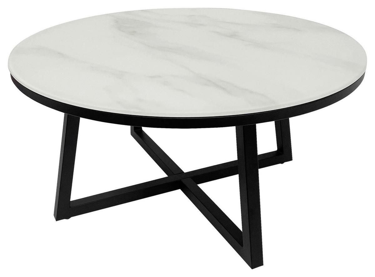 STOLIK KAWOWY TERNI -EXKLUSIV- - czarny/biały, Design, metal/szkło (80/80/40cm) - Xora