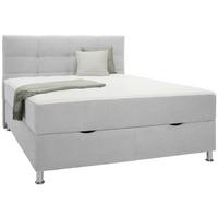 Boxbett Oviedo 160 in Hellgrau ca. 160x200cm - Hellgrau, Konventionell, Textil/Metall (160/200cm) - Mömax