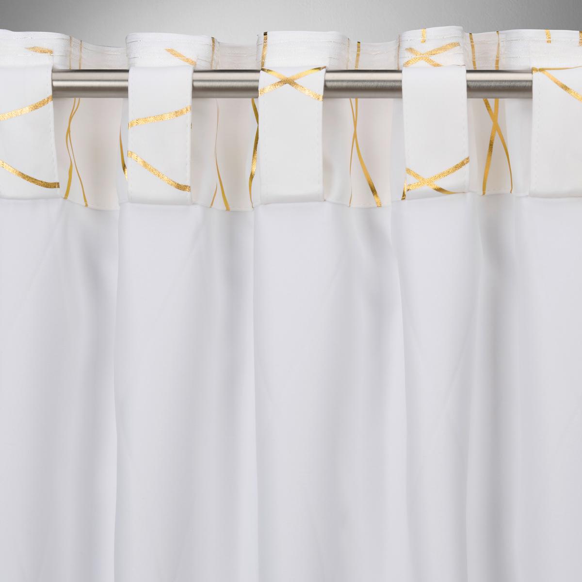 Verdunkelungsvorhang Glamour ca. 140x245cm - Goldfarben/Weiß, LIFESTYLE, Textil (140/245cm) - Modern Living