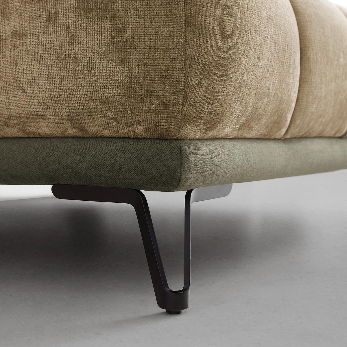 Ecksofa Morgan Olivgrün - Schwarz/Olivgrün, Modern, Textil/Metall (262/67-87/184cm) - Mömax