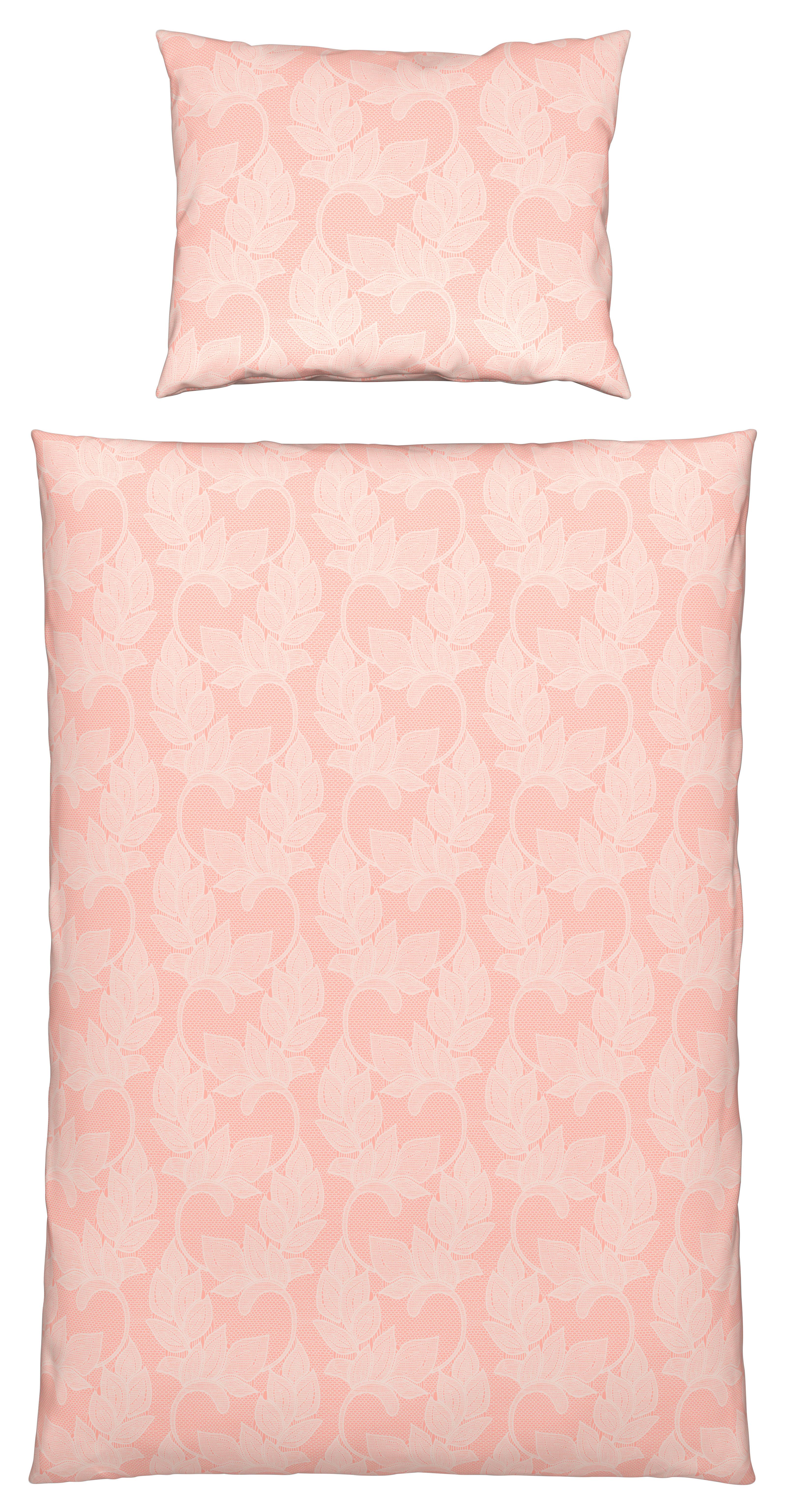 Bettwäsche Emelie in Rosa ca. 160x210 - Rosa, Konventionell, Textil (140/200cm) - Premium Living