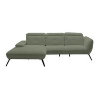 Wohnlandschaft Seattle Olivgrün - Schwarz/Olivgrün, MODERN, Holzwerkstoff/Textil (196/301cm) - Premium Living