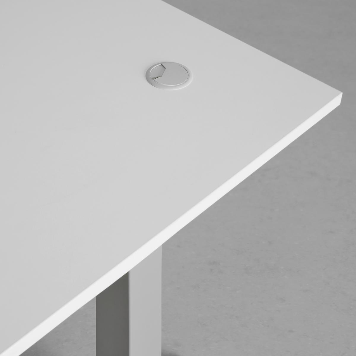 Eckschreibtisch Dallas Weiß - Weiß, MODERN, Holzwerkstoff/Metall (185/64/177cm) - Mömax