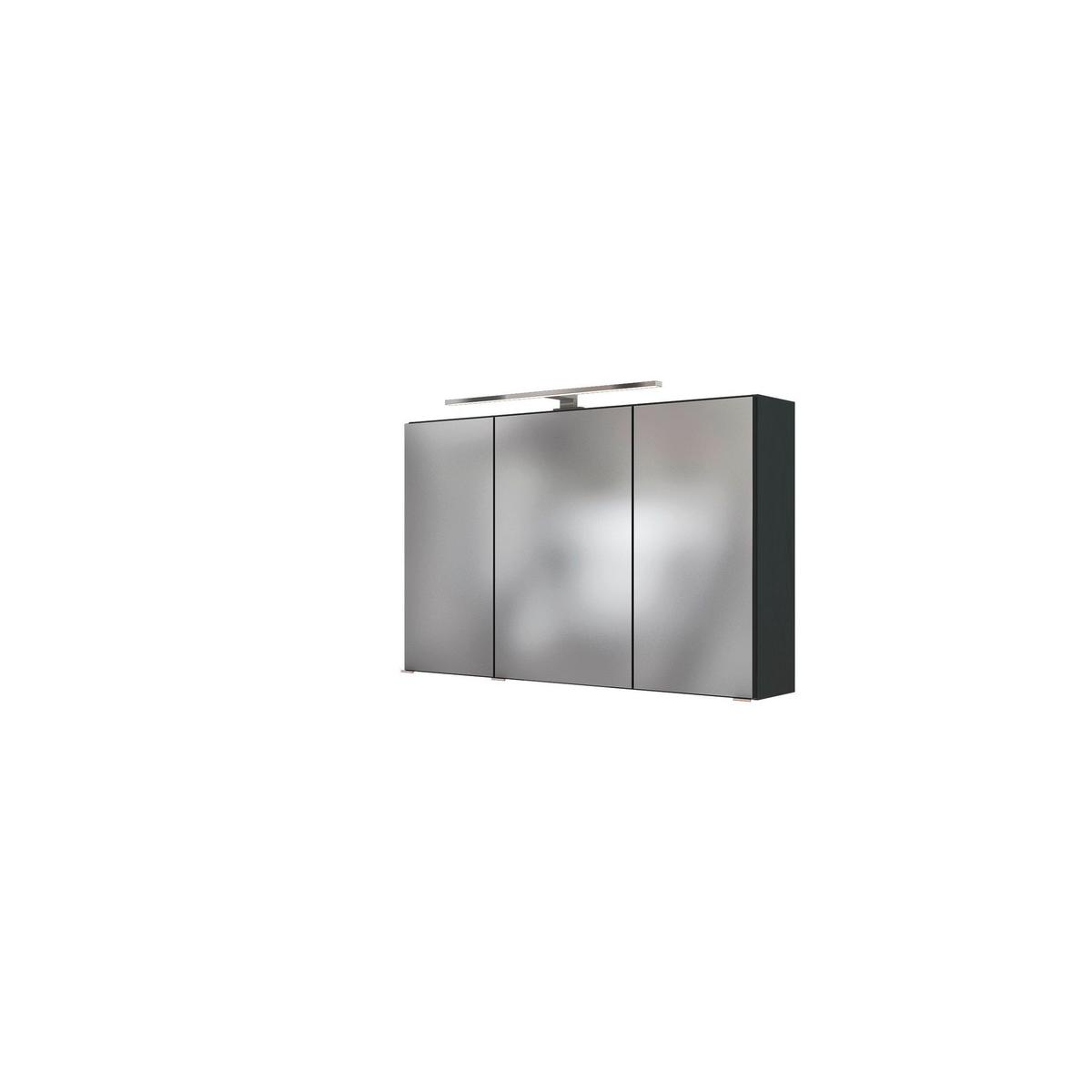 Spiegelschrank Florida in Grau/Graphitfarben - Chromfarben/Graphitfarben, MODERN, Glas/Holzwerkstoff (120/64/20cm)