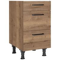 Schubkastenunterschrank Structura Eiche dunkel - Eiche dunkel/Schwarz, MODERN, Holzwerkstoff/Metall (45/87/56cm) - Nobilia