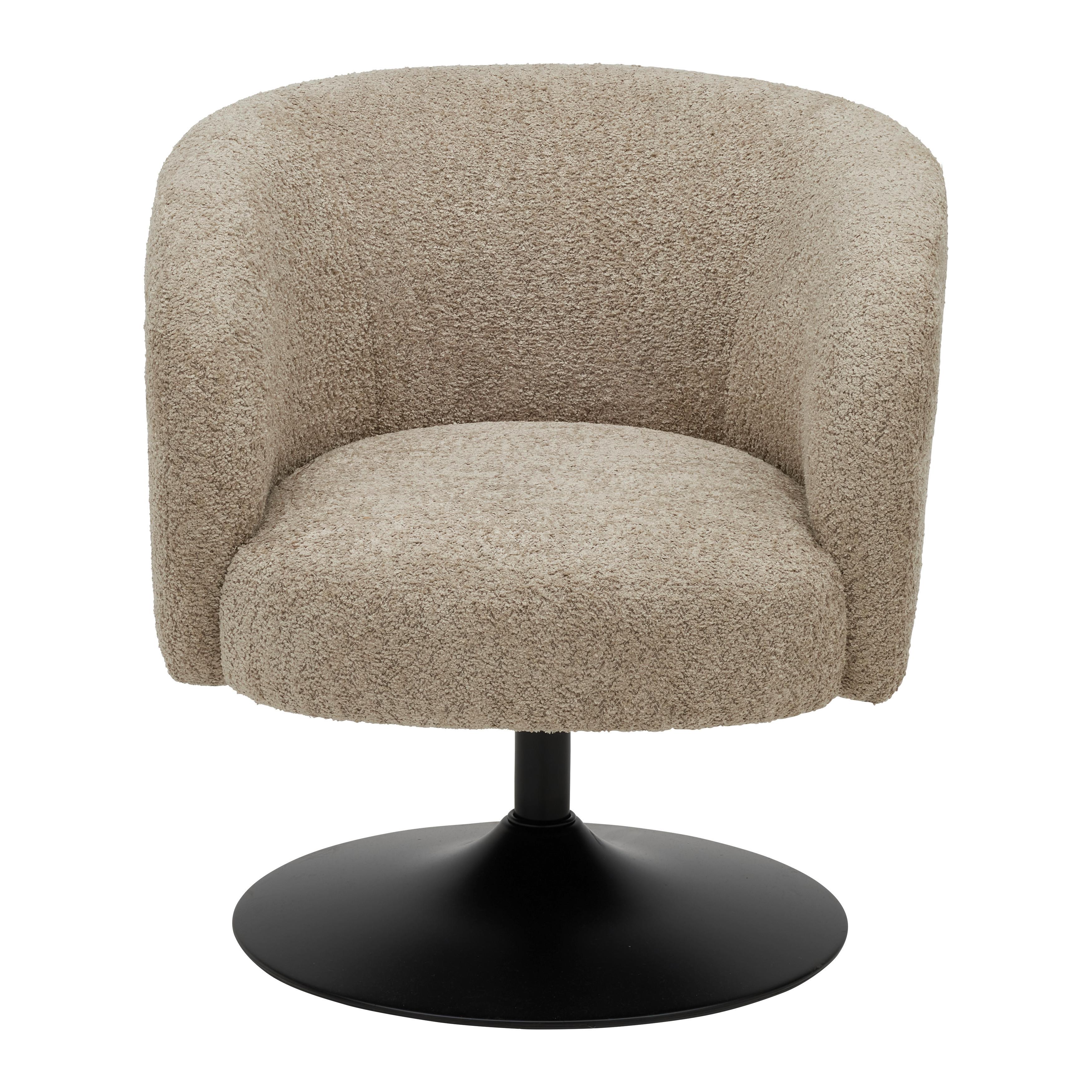 Drehstuhl Giro Taupe - Taupe/Silberfarben, MODERN, Textil/Metall (67/68/73cm) - Premium Living