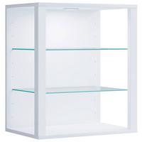 Viseča Vitrina Glasol S, Bela - bela, Design, steklo/leseni material (52/60/35cm) - MID.YOU