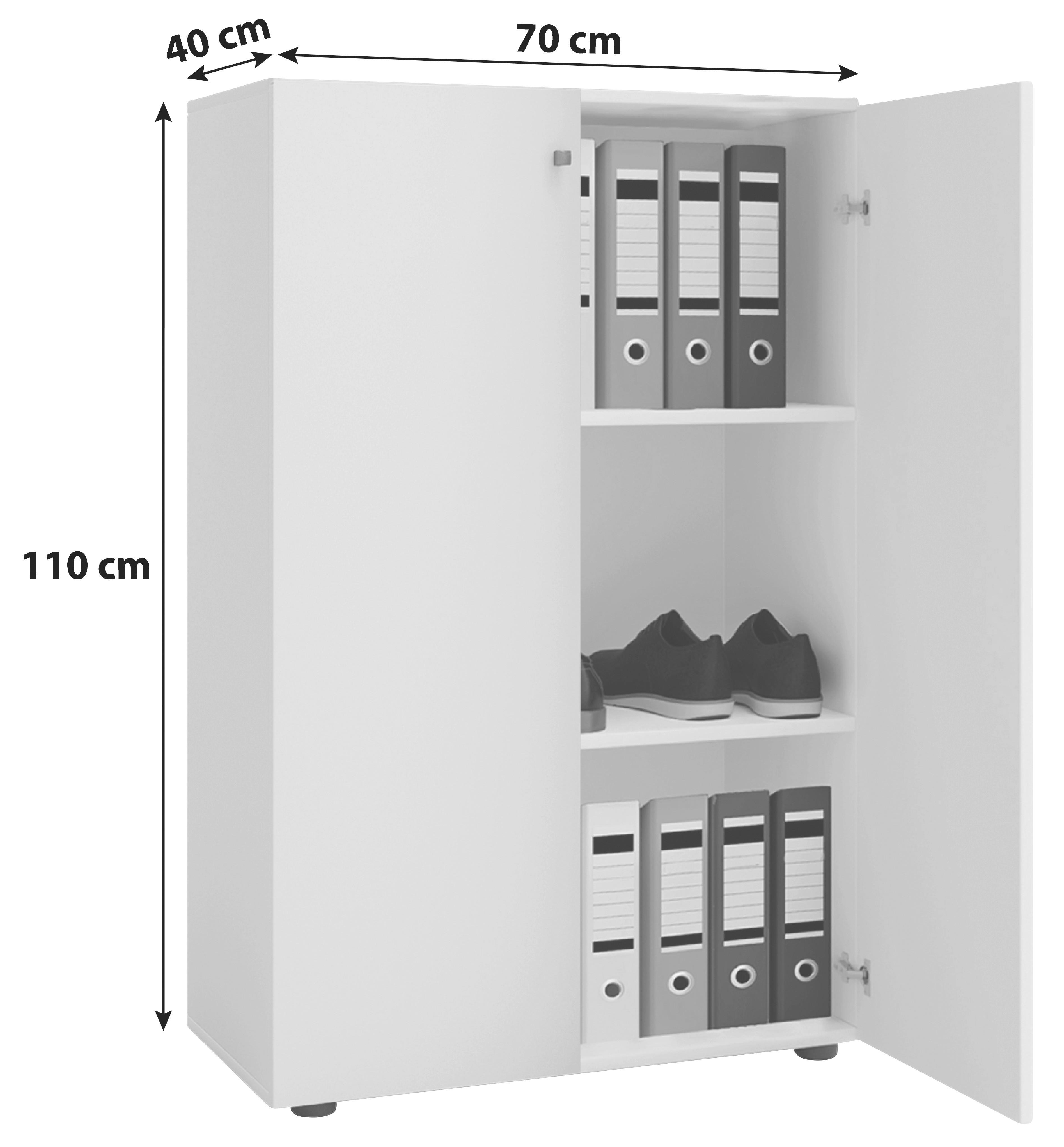 Pisarniška Omara Lona, Bukev - barve bukve, Basics, leseni material (70/110/39cm) - MID.YOU