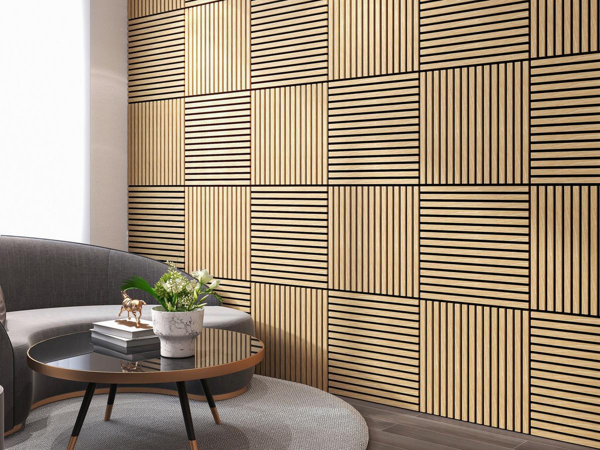 PANEL AKUSTYCZNY EICHE NATUR PREMIUM - kolor dębowy/beżowy, Konventionell, materiał drewnopochodny (52,5/52,5/1,65cm) - Novel