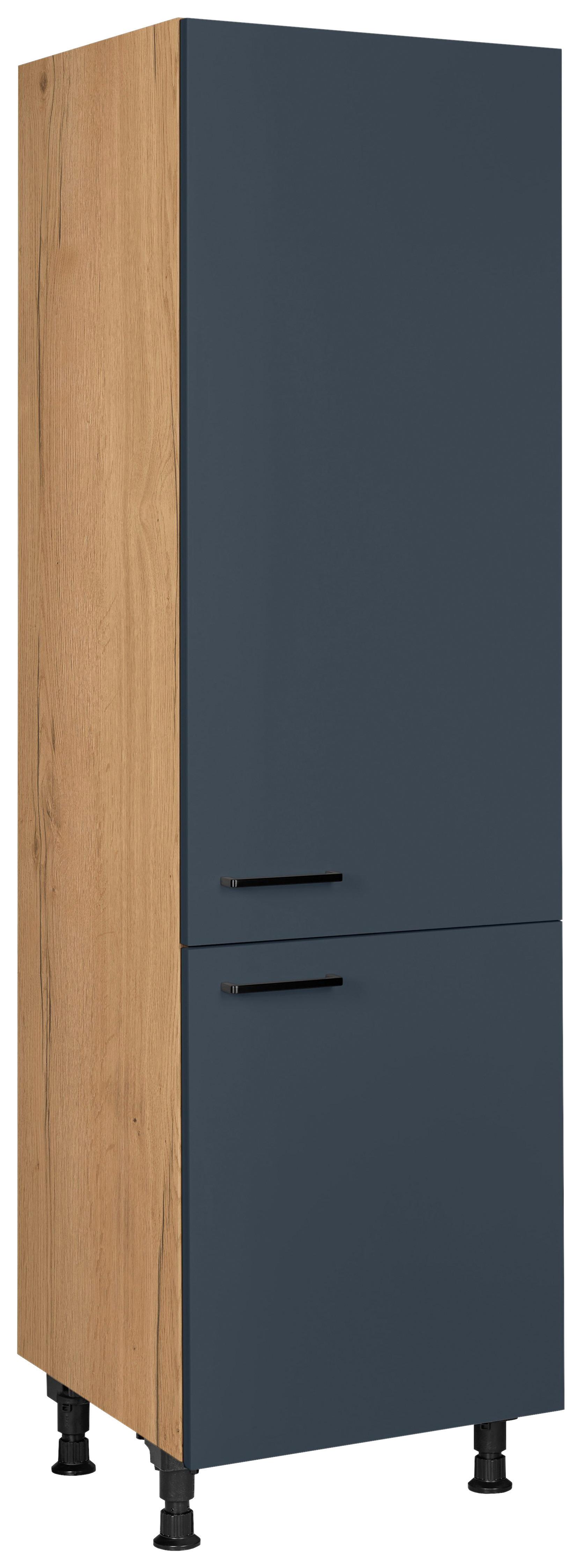 Geräteumbauschrank Easytouch Blau - Blau/Eichefarben, MODERN, Holzwerkstoff/Metall (60/216,6/58cm) - Nobilia