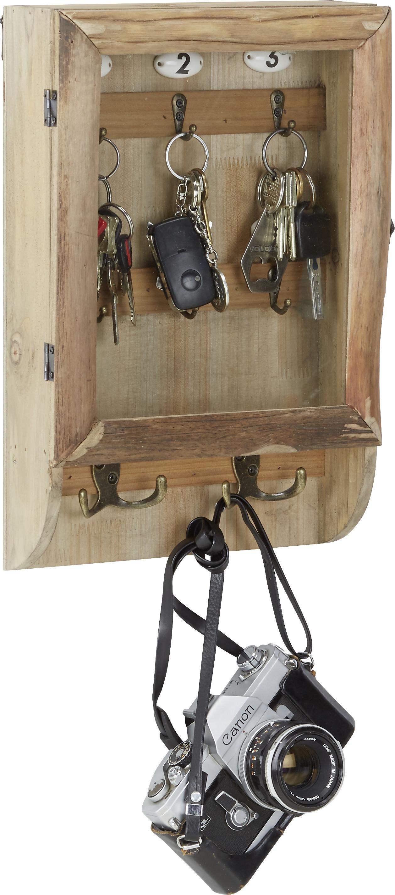 Schlüsselkasten in Braun - Braun, Holz/Keramik (26/38/8cm) - Mömax