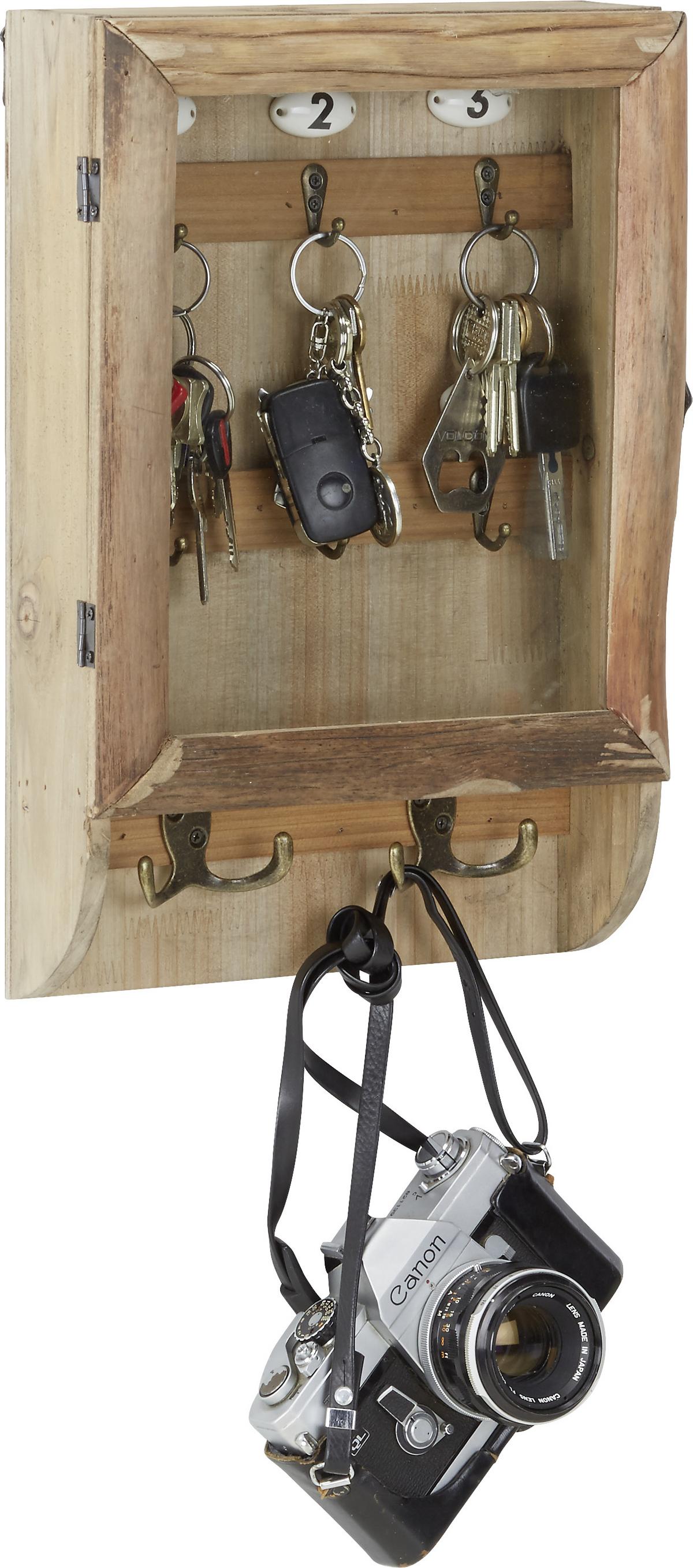 Schlüsselkasten in Braun - Braun, Holz/Keramik (26/38/8cm) - Mömax
