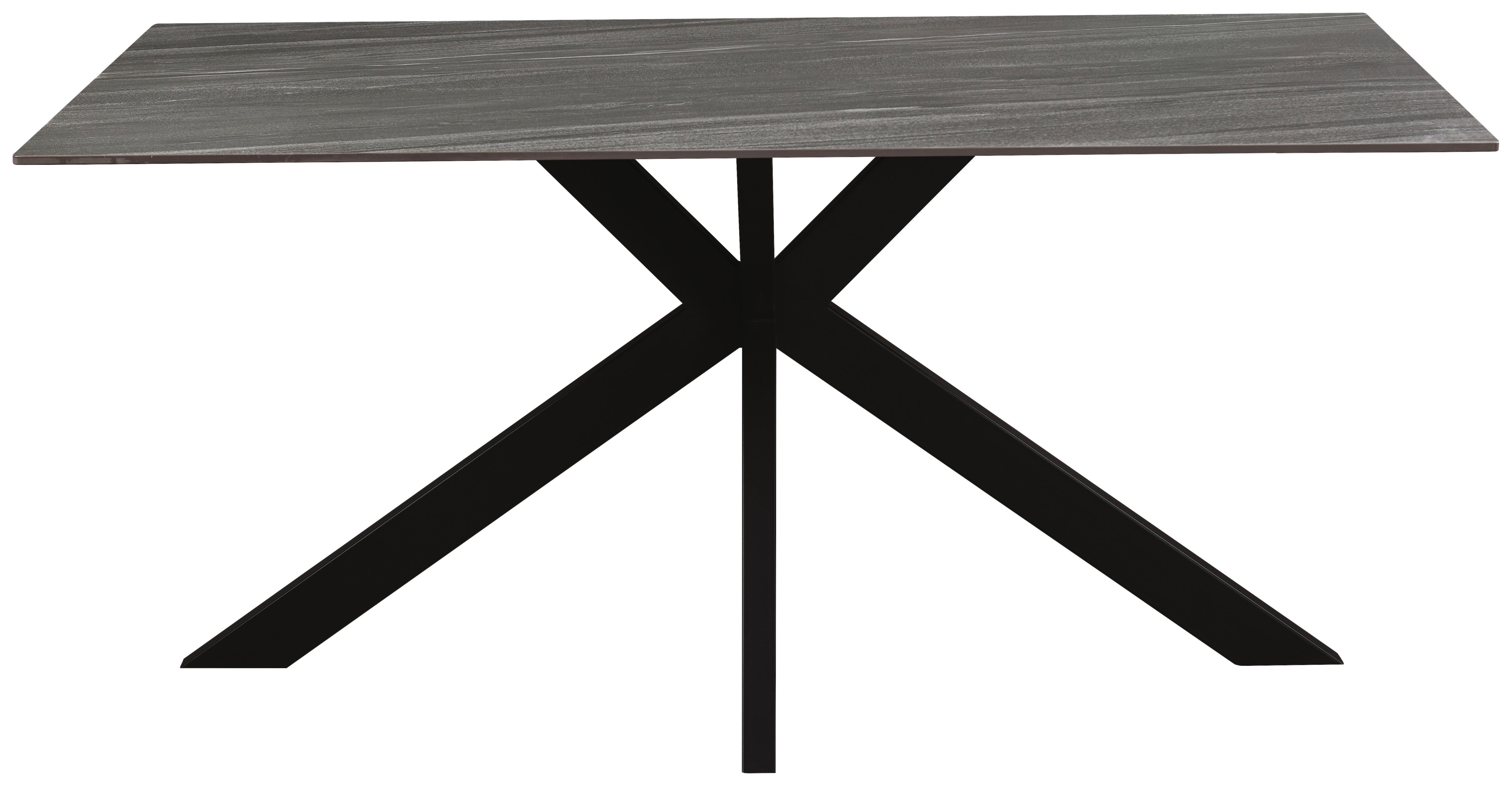 Étkezőasztal Jonas - fekete/szürke, Modern, fém/kerámia (160/76/90cm) - Mömax