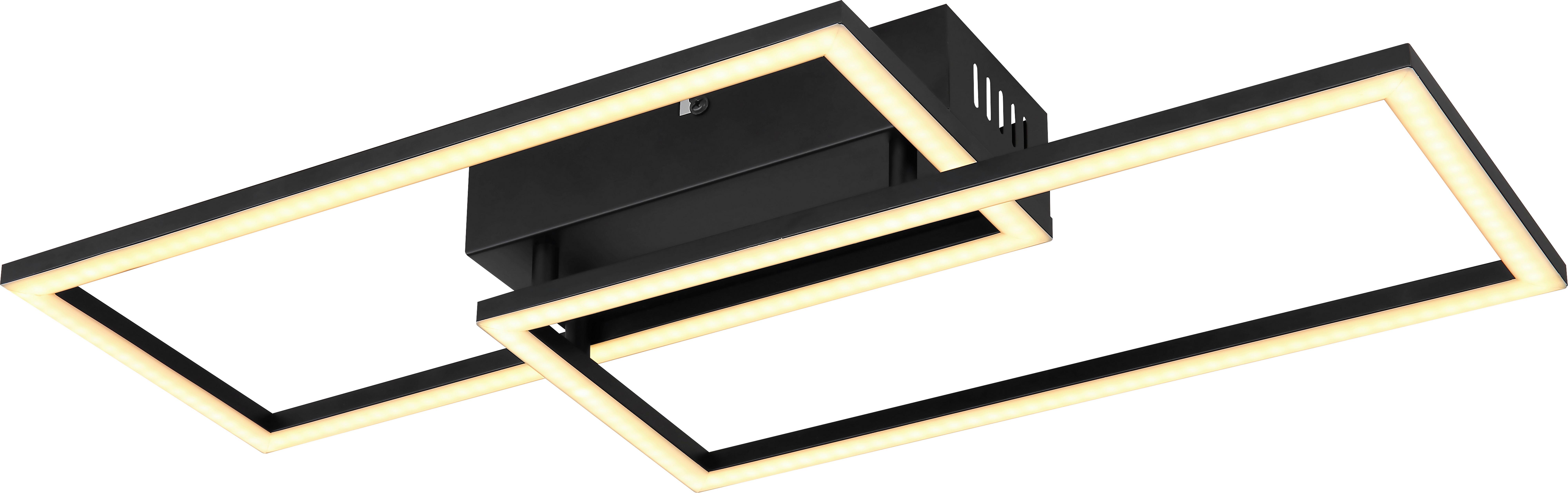 LED-Deckenleuchte Rufio max. 24 Watt - Opal/Schwarz, Modern, Kunststoff/Metall (52/24,2/6,2cm) - Premium Living