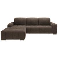 Wohnlandschaft Vicari Dunkelbraun Mikrofaser - Dunkelbraun/Schwarz, MODERN, Textil/Metall (292/185cm) - Livetastic