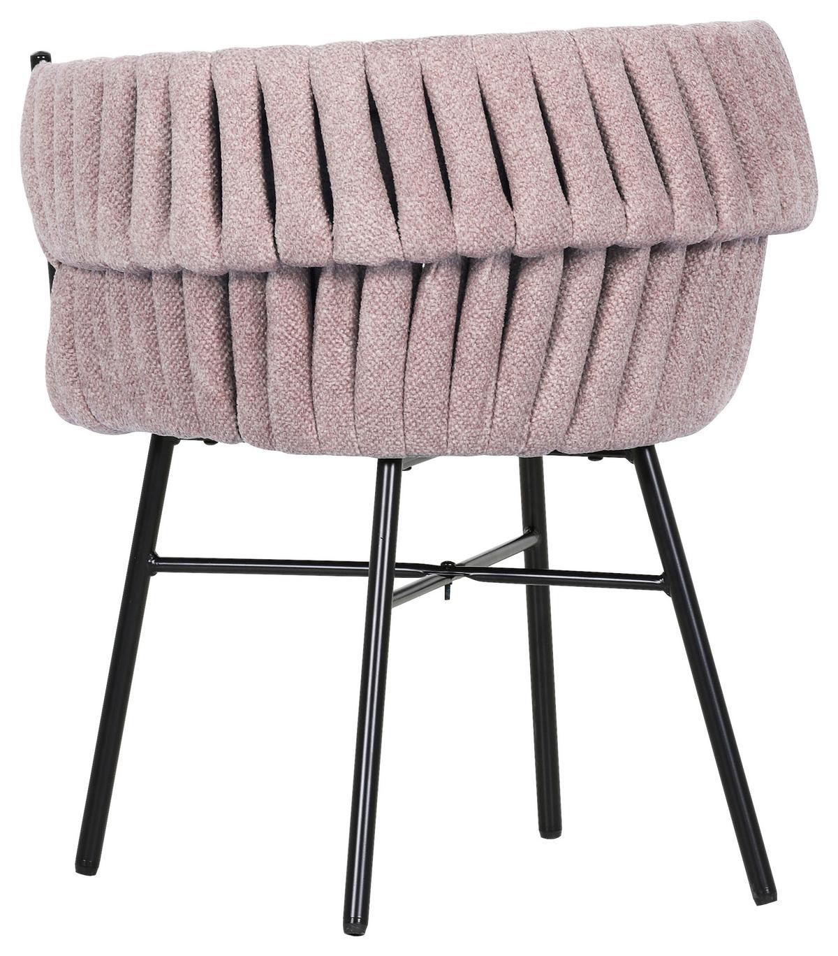 KRZESŁO Z PODŁOKIETNIKAMI TWISTY -BEACH CLUB- - różowy/czarny, Design, metal/tkanina (65/76/60cm) - Landscape