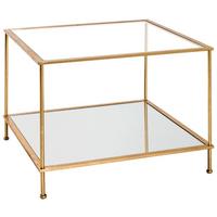 STOLIK BOCZNY FARO 4 - kolor złoty, Basics, metal/szkło (60/60/45cm)