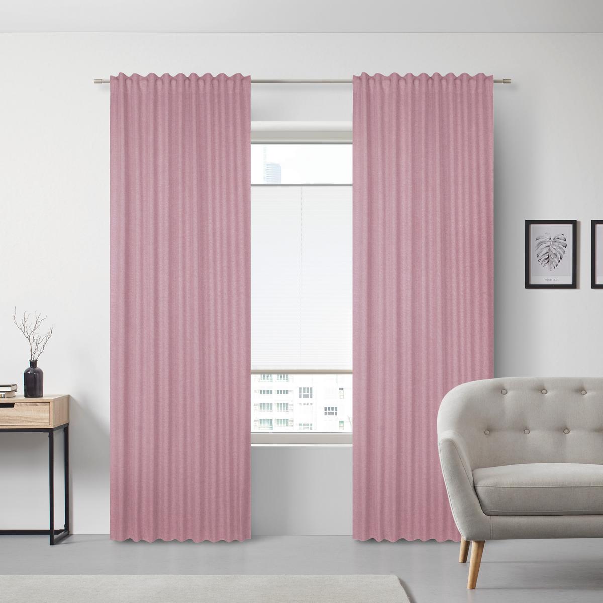 GOTOVA ZAVJESA ULRICH - prljavo ružičasta, tekstil (135/245cm) - Modern Living