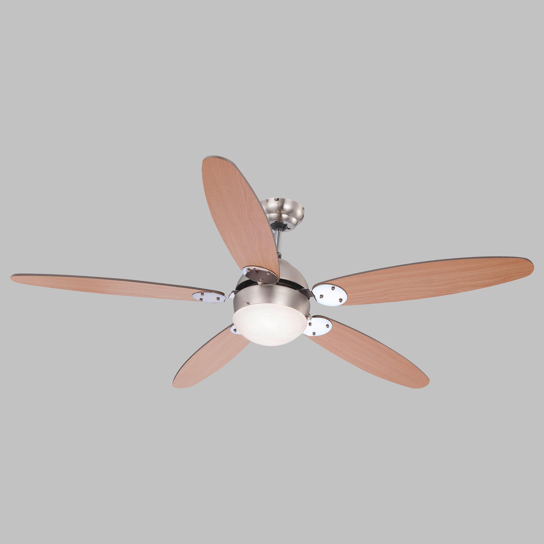 Stropni Ventilator Rolan - barve niklja/barve grafita, Konvencionalno, kovina/steklo (132/40,6cm) - Globo