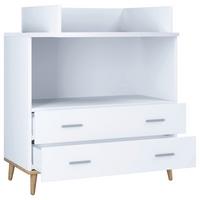 Wickelkommode Landos ca. 80 cm Weiß/Honigeiche - Weiß/Grau, MODERN, Holzwerkstoff/Kunststoff (60/93/49cm) - Livetastic