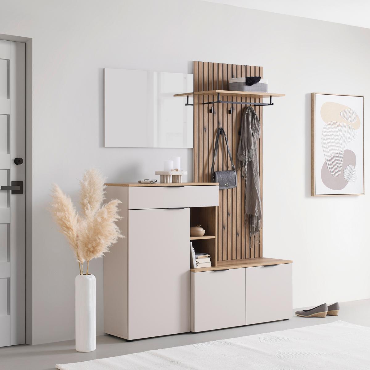 Garderobe Amivo Eichefarben/Kaschmir - Kaschmir/Eichefarben, MODERN, Holzwerkstoff (141/195/38cm) - Mömax