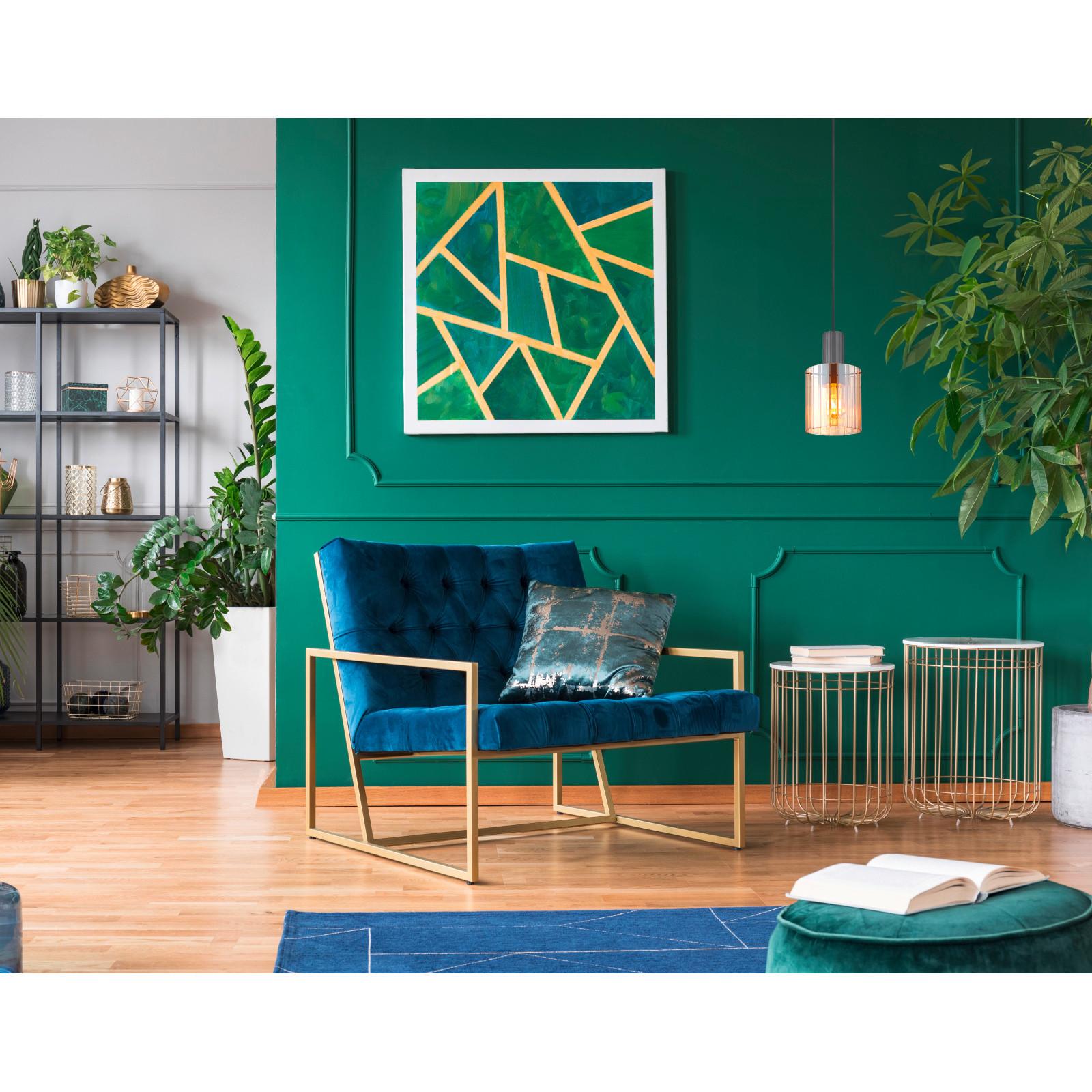Hängeleuchte Tulivar Bernsteinfarben max. 40 Watt - Dunkelgrau/Bernsteinfarben, Design, Glas/Metall (18/120cm) - Globo