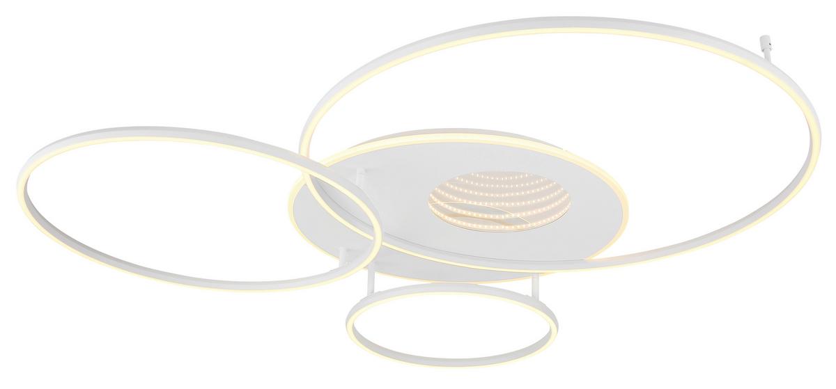 Led Stropna Svjetiljka Invertina - bijela, Design, metal/plastika (126,4/105,3/13cm) - Globo