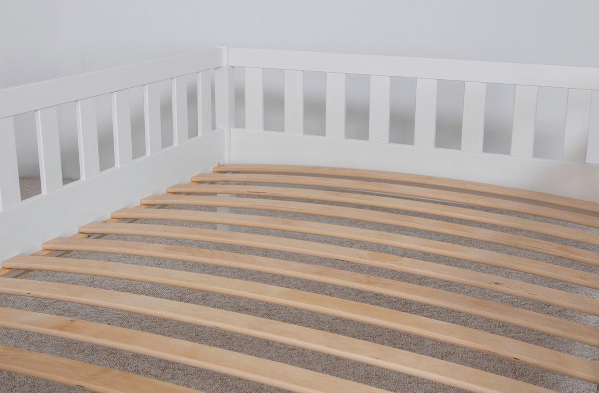 Postelja Duo, 90x200, Bor, Bela, Masivno - bela/naravne barve, Moderno, les (90/200cm) - MID.YOU