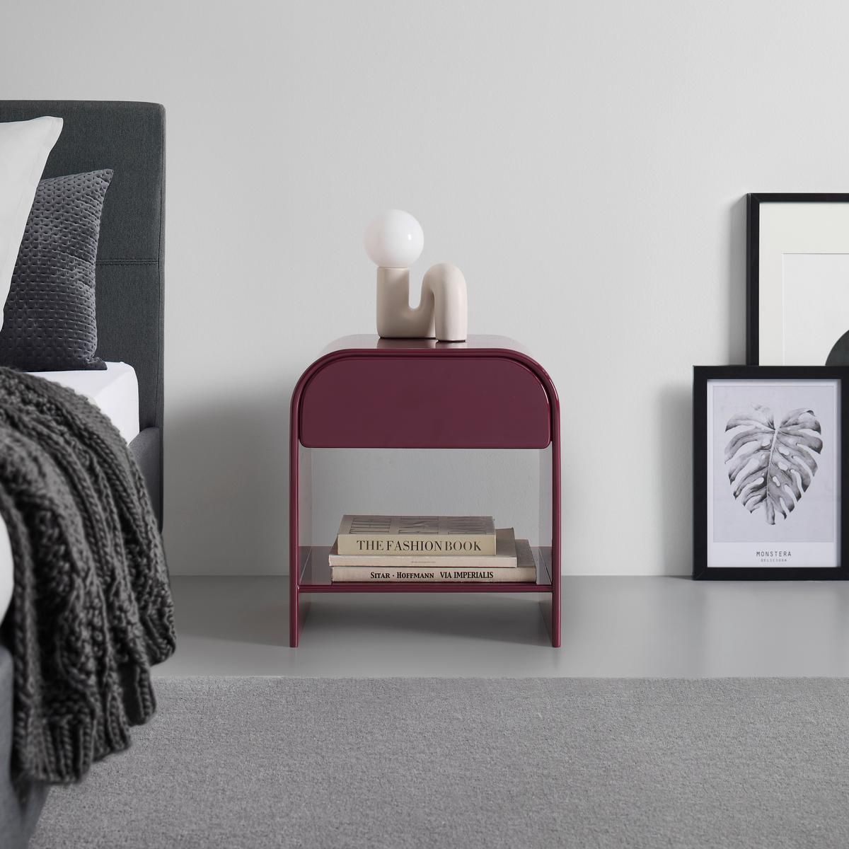 Noćni Ormarić Ruby - boja crnog vina, Moderno, pločasti materijal (40/45/30cm) - Modern Living