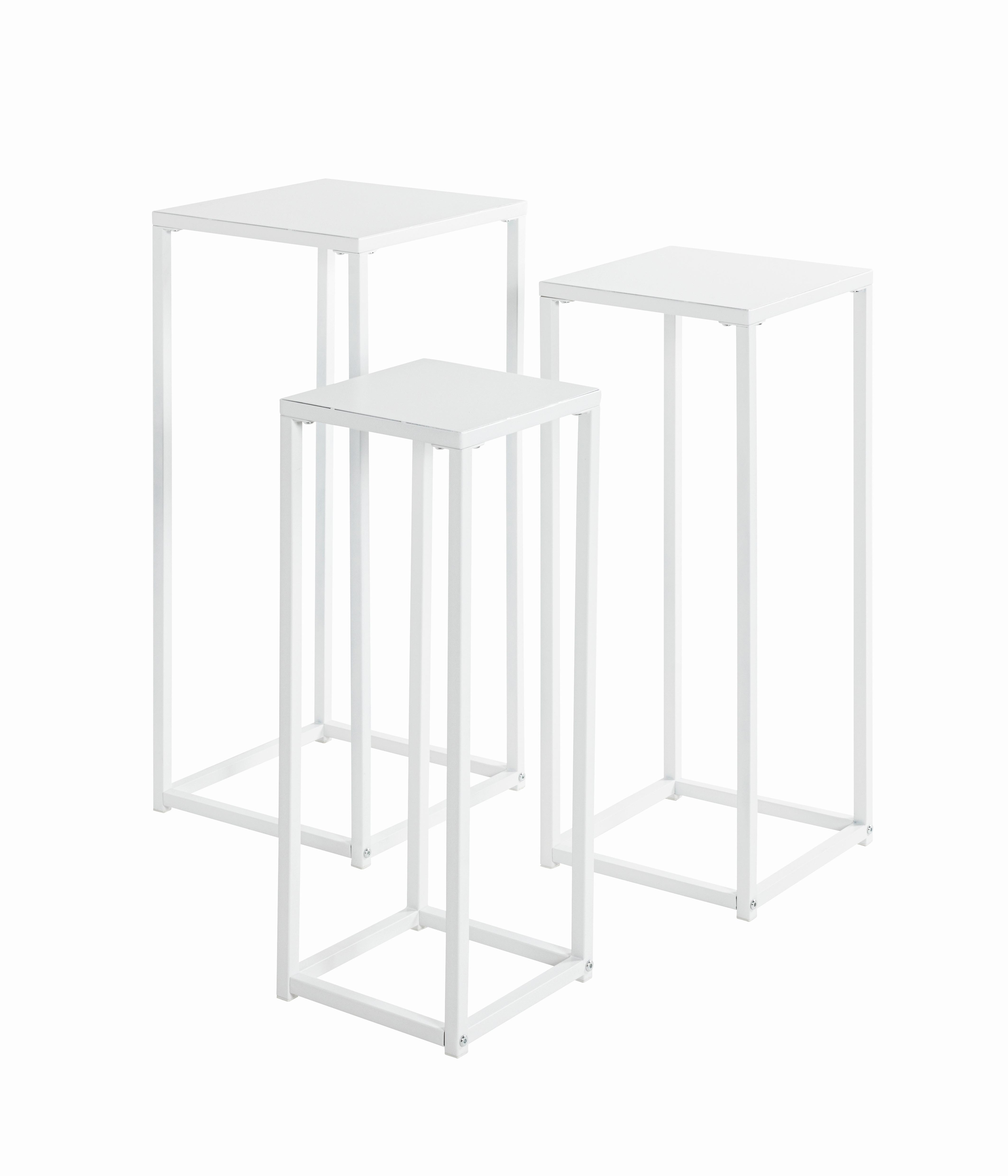 Blumensäulen-Set Blackburn in Weiß - Weiß, MODERN, Metall (22-26-30/61-66-71/22-26-30cm) - Mömax