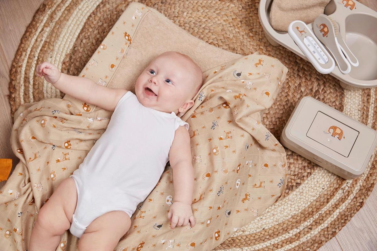 POSZWA NA MATĘ DO PRZEWIJANIA 301420 - taupe, Basics, tkanina (75,5/45/10cm) - Bebe Jou