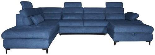 Kutna Garnitura Havanna - tamno plava/crna, Moderno, drvni materijal/tekstil (342/90-110/235cm) - Modern Living