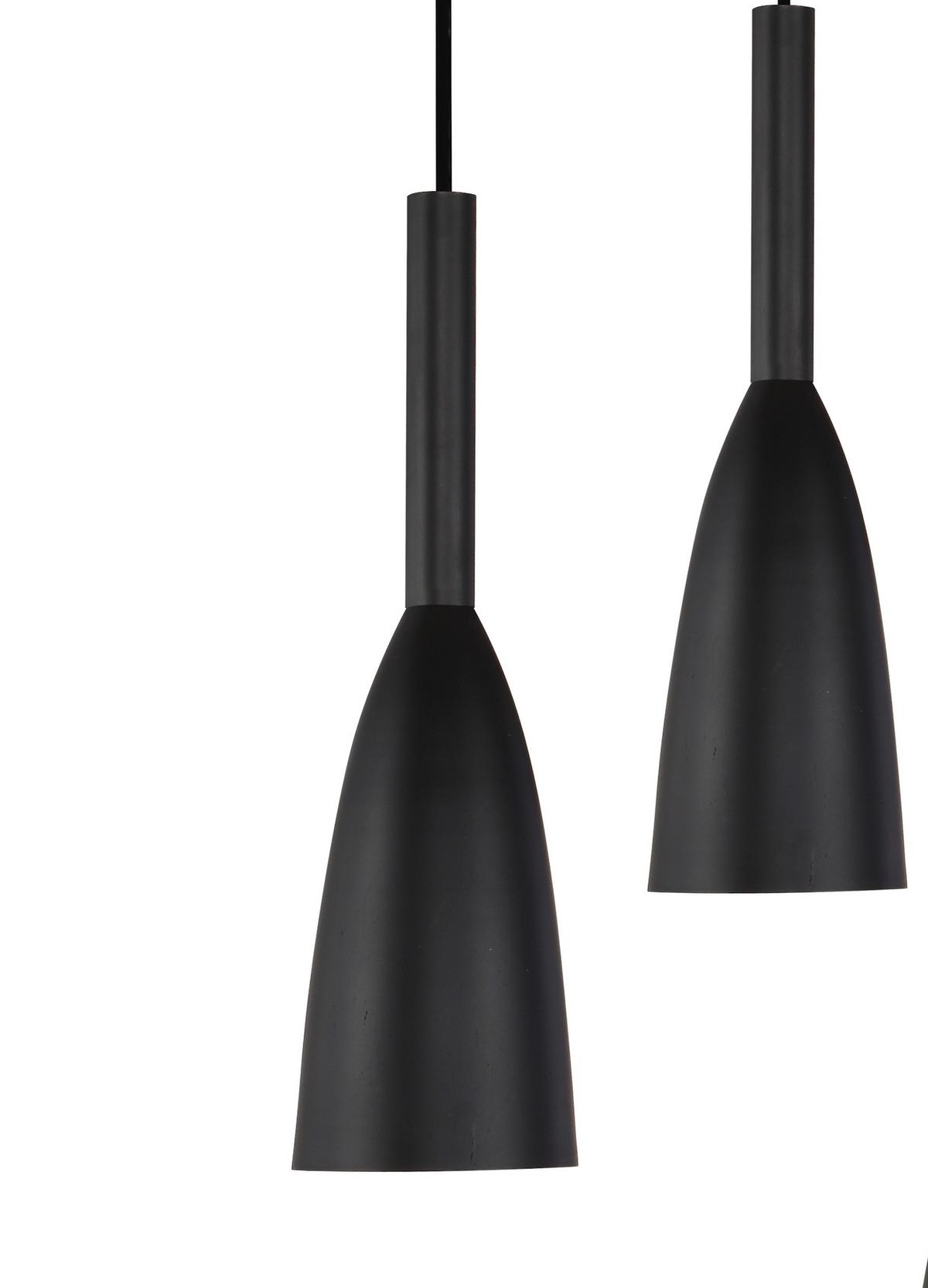 Hängeleuchte Solin 3 Pendant Lamp Black - Schwarz, Basics, Metall (100/30/30cm)