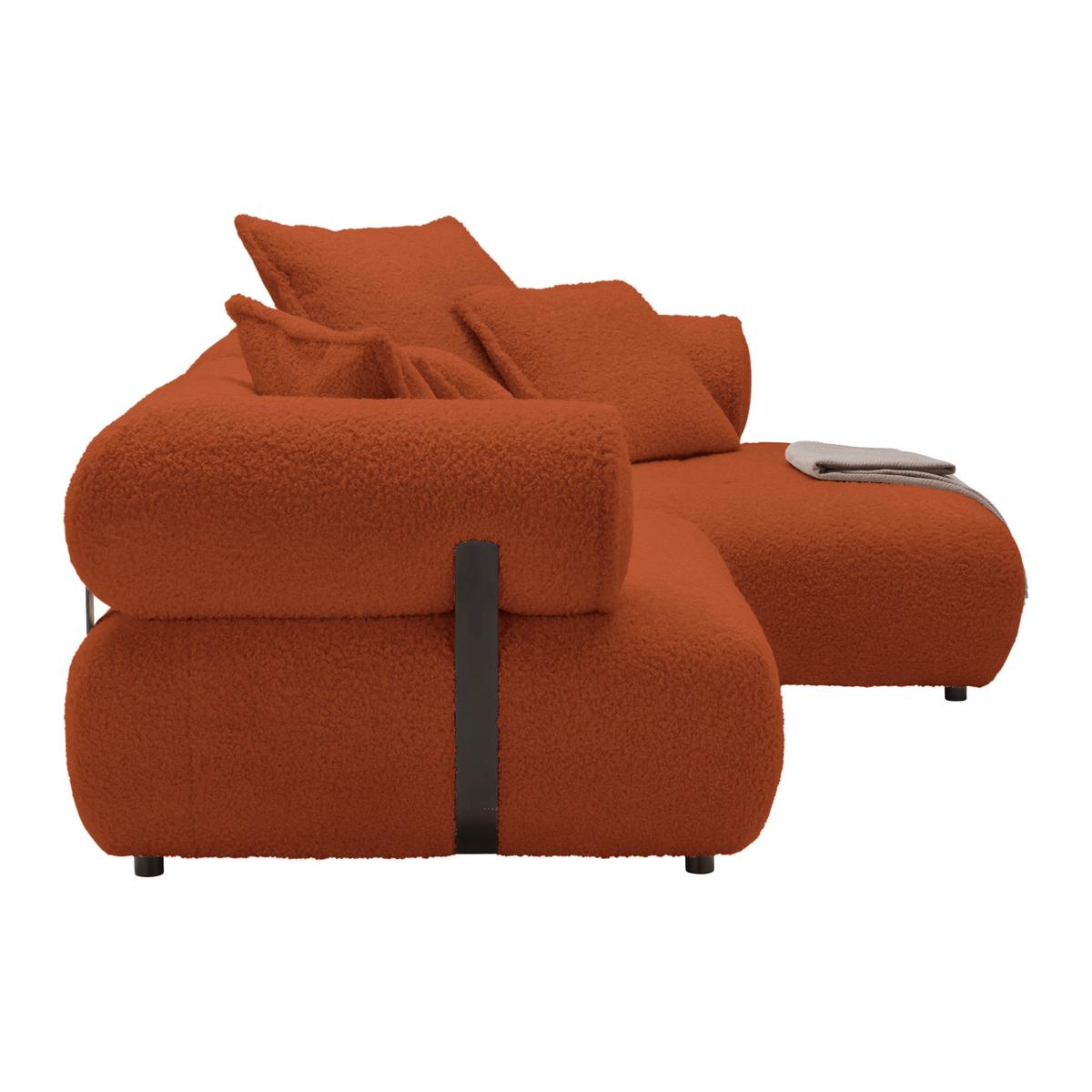 Wohnlandschaft Casimir Kupferfarben - Schwarz/Kupferfarben, LIFESTYLE, Kunststoff/Textil (310/180cm) - Premium Living