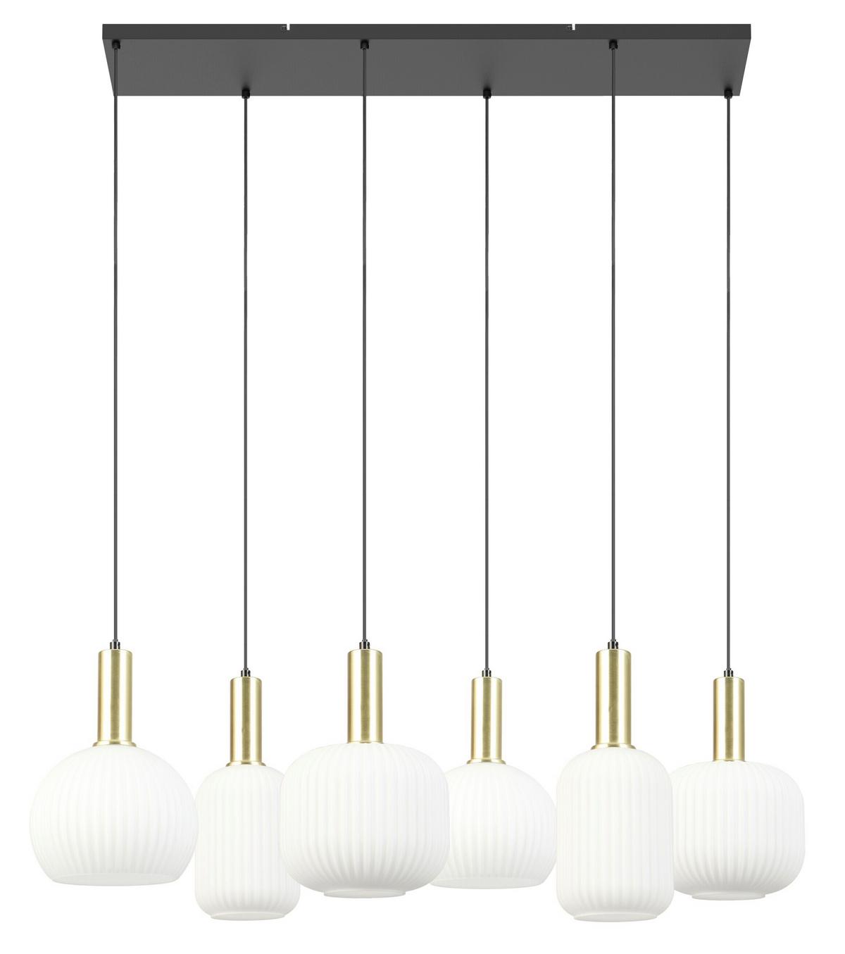 Hängeleuchte Scher Weiß/Goldfarben max. 25 Watt - Schwarz/Weiß, MODERN, Glas/Metall (95/39/120cm)